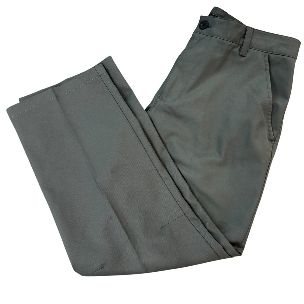 IZOD‎ Golf Pants Mens 33x30 Gray Slim Fit Stretch Performance Flat Front Pants